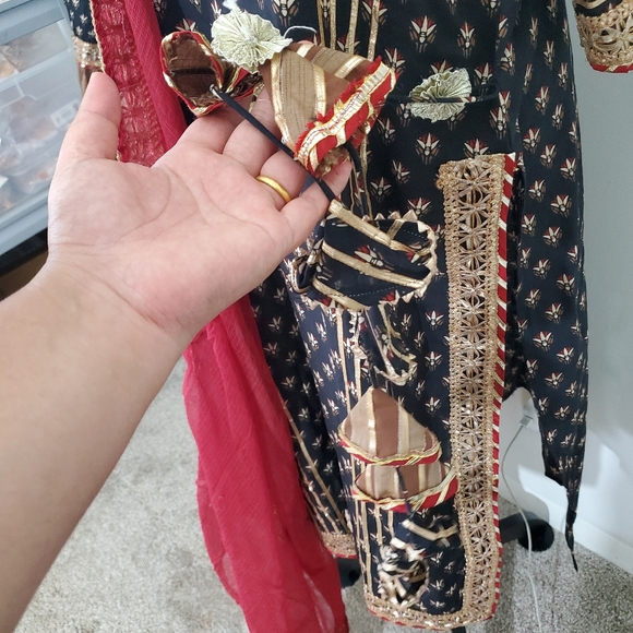 Bollywood Indian Pakistani Kurthi Sharara Dupatta - Picture 11 of 12